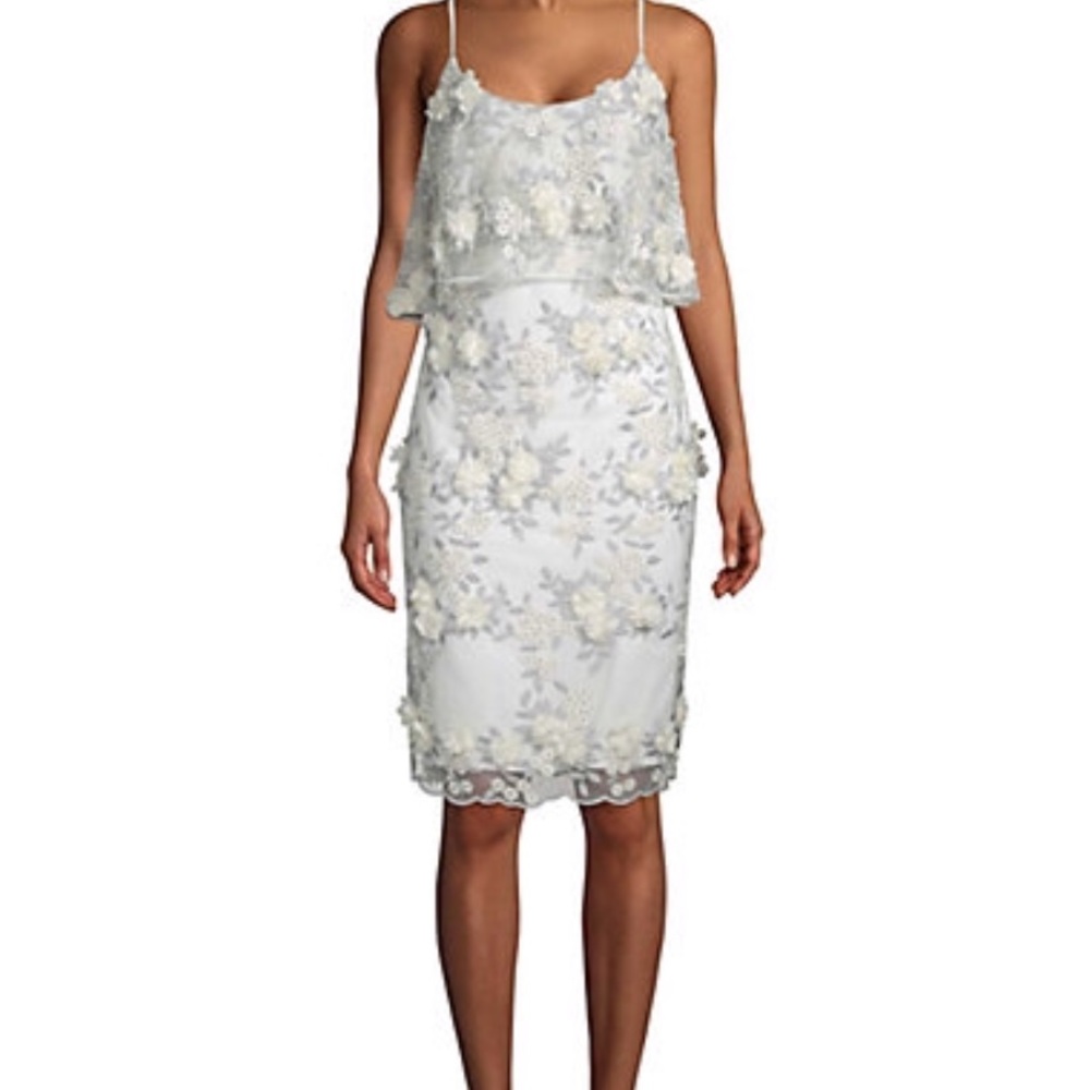 3D Floral Badgley Mischka Lace Floral flower dress